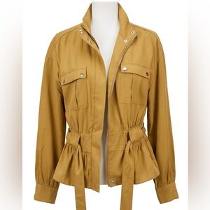 Nine West Utility Drawstring Jacket in Camel